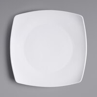 Acopa 10 1/4 inch Bright White Square Porcelain Coupe Plate - 12/Case