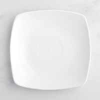 Acopa 10 1/4" Bright White Square Porcelain Coupe Plate - 12/Case