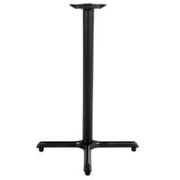 Lancaster Table & Seating Cast Iron 30 inch x 30 inch Black 3 inch Bar Height Column Table Base with FLAT Tech Equalizer Table Levelers