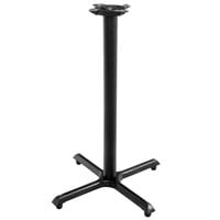 Lancaster Table & Seating Cast Iron 30" x 30" Black 3" Bar Height Column Table Base with FLAT Tech Equalizer Table Levelers