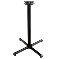 Lancaster Table & Seating Stamped Steel 33" x 33" Black 3" Bar Height Column Table Base with FLAT Tech Equalizer Table Levelers