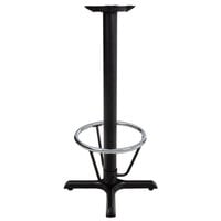 Lancaster Table & Seating 22 inch x 22 inch Black 3 inch Bar Height Column Cast Iron Table Base with 16 inch Foot Ring and Self-Leveling Feet