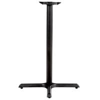 Lancaster Table & Seating 22 inch x 30 inch Black 3 inch Bar Height Column Cast Iron Table Base with Self-Leveling Feet