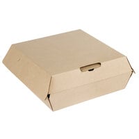 Bagcraft NAT-E883RAVF Eco-Flute 8 inch x 8 inch x 3 inch Corrugated Clamshell Take-Out Box - 110/Case
