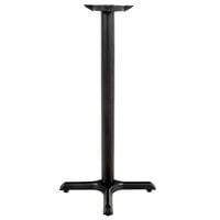 Lancaster Table & Seating 22 inch x 22 inch Black 3 inch Bar Height Column Cast Iron Table Base with Self-Leveling Feet