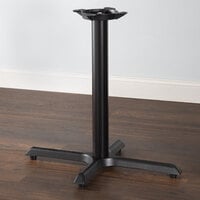 Lancaster Table & Seating 22 inch x 30 inch Black 3 inch Standard Height Column Cast Iron Table Base with Self-Leveling Feet