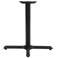 Lancaster Table & Seating Stamped Steel 33" x 33" Black 3" Standard Height Column Table Base with Self-Leveling Feet