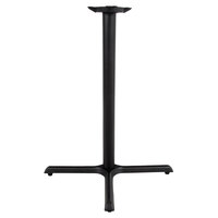 Lancaster Table & Seating 33 inch x 33 inch Black 3 inch Bar Height Column Stamped Steel Table Base with Self-Leveling Feet