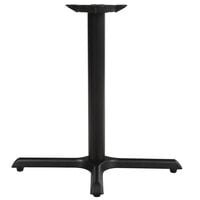 Lancaster Table & Seating 30" x 30" Black 3" Standard Height Column Cast Iron Table Base with Self-Leveling Feet