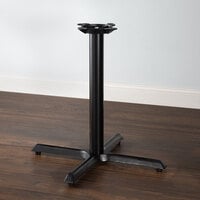 Lancaster Table & Seating 30 inch x 30 inch Black 3 inch Standard Height Column Cast Iron Table Base with Self-Leveling Feet