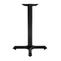 Lancaster Table & Seating Cast Iron 22" x 22" Black 3" Standard Height Column Table Base with Self-Leveling Feet