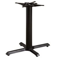 Lancaster Table & Seating Cast Iron 22 inch x 30 inch Black 4 inch Standard Height Column Table Base with Self-Leveling Feet