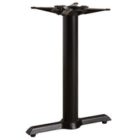 Lancaster Table & Seating 5 inch x 22 inch Black 4 1/2 inch Standard Height End Column Cast Iron Table Base with Self-Leveling Feet