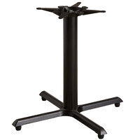 Lancaster Table & Seating 33 inch x 33 inch Black 4 1/2 inch Standard Height Column Stamped Steel Table Base with FLAT Tech Equalizer Table Levelers