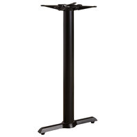 Lancaster Table & Seating 5 inch x 22 inch Black 4 1/2 inch Bar Height End Column Cast Iron Table Base with Self-Leveling Feet