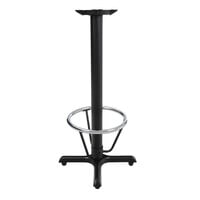 Lancaster Table & Seating Cast Iron 22" x 22" Black 3" Bar Height Column Table Base with 16" Foot Ring and FLAT Tech Equalizer Table Levelers