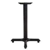 Lancaster Table & Seating 22 inch x 22 inch Black 3 inch Standard Height Column Cast Iron Table Base with FLAT Tech Equalizer Table Levelers