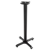 Lancaster Table & Seating 22 inch x 22 inch Black 3 inch Bar Height Column Cast Iron Table Base with FLAT Tech Equalizer Table Levelers