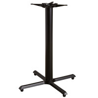 Lancaster Table & Seating 33" x 33" Black 4" Bar Height Column Stamped Steel Table Base with FLAT Tech Equalizer Table Levelers