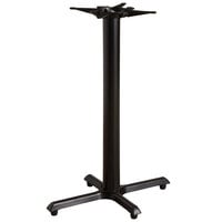 Lancaster Table & Seating Cast Iron 22" x 30" Black 4" Bar Height Column Table Base with FLAT Tech Equalizer Table Levelers