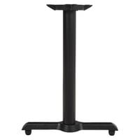 Lancaster Table & Seating Cast Iron 5 inch x 22 inch Black 3 inch Standard Height End Column Table Base with FLAT Tech Equalizer Table Levelers