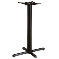 Lancaster Table & Seating 22 inch x 30 inch Black 4 1/2 inch Bar Height Column Cast Iron Table Base with Self-Leveling Feet