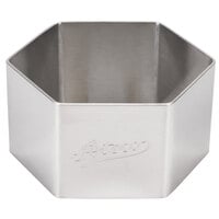 Ateco 4910 2 1/4 inch x 1 3/8 inch Stainless Steel Hexagon Mold