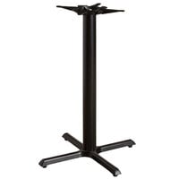 Lancaster Table & Seating Cast Iron 30" x 30" Black 4" Bar Height Column Table Base with Self-Leveling Feet