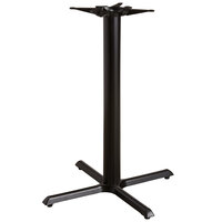 Lancaster Table & Seating 33" x 33" Black 4" Bar Height Column Stamped Steel Table Base with Self-Leveling Feet