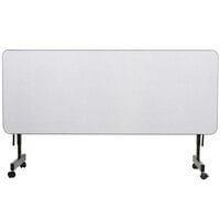Correll EconoLine Mobile Flip Top Table, 24 inch x 60 inch Adjustable Height Melamine Top, Gray - EconoLine