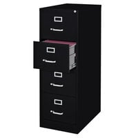 Hirsh Industries 16702 Black Four-Drawer Vertical Legal File Cabinet - 18 inch x 26 1/2 inch x 52 inch