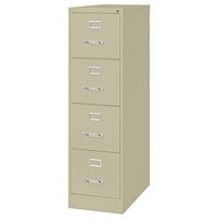 Hirsh Industries 16698 Putty Four-Drawer Vertical Letter File Cabinet - 15 inch x 26 1/2 inch x 52 inch