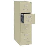 Hirsh Industries 16698 Putty Four-Drawer Vertical Letter File Cabinet - 15 inch x 26 1/2 inch x 52 inch