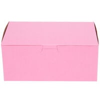 8 inch x 5 inch x 3 1/2 inch Pink Cake / Bakery Box - 10/Pack