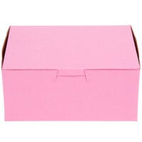 6 1/2 inch x 4 inch x 2 3/4 inch Pink Cake / Bakery Box - 10/Pack