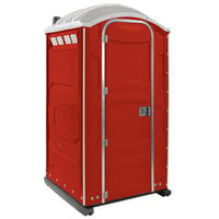 PolyJohn PJN3-1013 Red Portable Restroom with Translucent Top - Assembled