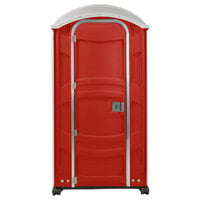 PolyJohn PJN3-1013 Red Portable Restroom with Translucent Top - Assembled