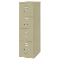Hirsh Industries 17545 Putty Four-Drawer Vertical Letter File Cabinet - 15 inch x 25 inch x 52 inch