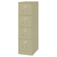 Hirsh Industries 17545 Putty Four-Drawer Vertical Letter File Cabinet - 15" x 25" x 52"