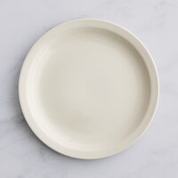 Choice 9 inch Ivory (American White) Narrow Rim Stoneware Plate - 24/Case