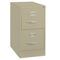 Hirsh Industries 17889 Putty Two-Drawer Vertical Letter File Cabinet - 15 inch x 22 inch x 28 3/8 inch