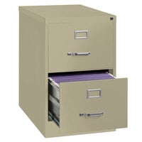 Hirsh Industries 14418 Putty Two-Drawer Vertical Legal File Cabinet - 18 inch x 26 1/2 inch x 28 3/8 inch