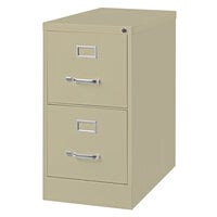 Hirsh Industries 14415 Putty Two-Drawer Vertical Letter File Cabinet - 15 inch x 26 1/2 inch x 28 3/8 inch