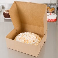 10 inch x 10 inch x 4 inch Kraft Cake / Bakery Box - 10/Pack