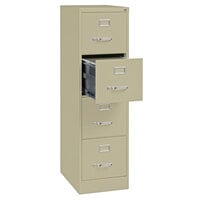 Hirsh Industries 17891 Putty Four-Drawer Vertical Letter File Cabinet - 15 inch x 22 inch x 52 inch