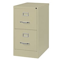 Hirsh Industries 14409 Putty Two-Drawer Vertical Letter File Cabinet - 15 inch x 25 inch x 28 3/8 inch
