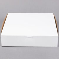 12 inch x 12 inch x 2 3/4 inch White Pie / Bakery Box - 10/Pack