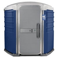 PolyJohn SA1-1016 We'll Care III Dark Blue Wheelchair Accessible Portable Restroom - Assembled