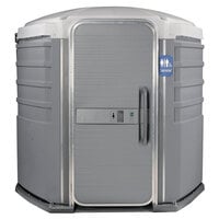 PolyJohn SA1-1005 We'll Care III Pewter Wheelchair Accessible Portable Restroom - Assembled