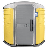 PolyJohn SA1-1009 We'll Care III Yellow Wheelchair Accessible Portable Restroom - Assembled